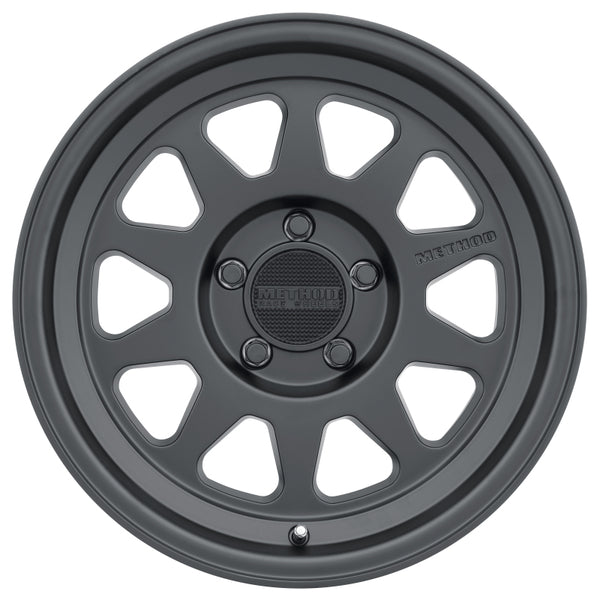 Method MR316 17x8.5 0mm Offset 5x150 110.5mm CB Matte Black Wheel - Bull Strap