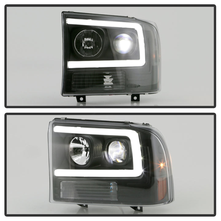 Spyder Ford F-250 99-04/Excursion 00-04 1 Piece LED Headlights - Black PRO-YD-FF25099V2PL-BK - Bull Strap