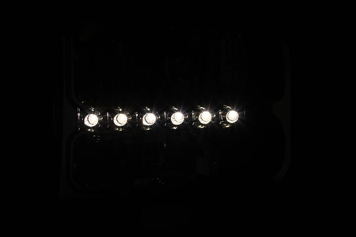 ANZO 2000-2004 Ford Excursion Crystal Headlights Chrome w/ LED 1pc - Bull Strap