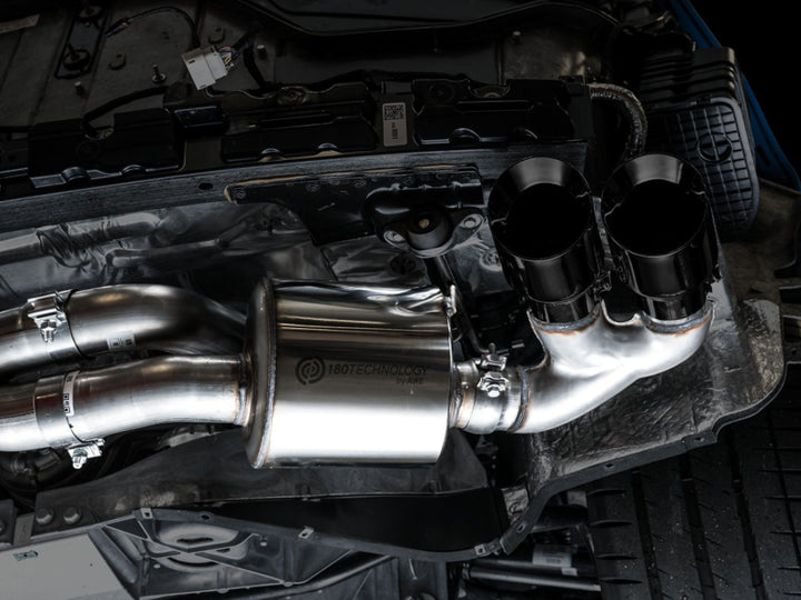 AWE Tuning 2020 Chevrolet Corvette (C8) Touring Edition Exhaust - Quad Diamond Black Tips - Bull Strap