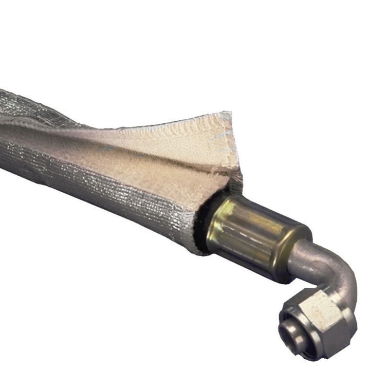 DEI Heat Shroud 1in I.D. x 3ft - Aluminized Sleeving - Hook and Loop Edge - Bull Strap