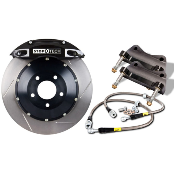 StopTech 08-13 BMW M3/11-12 1M Coupe Front BBK w/ Black ST-60 Calipers Slotted 380x35mm Rotor - Bull Strap