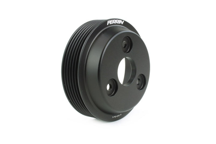 PERRIN 15-21 Subaru WRX / 18-20 Crosstrek / 14-18 FXT Lightweight Water Pump Pulley - Blk - Bull Strap
