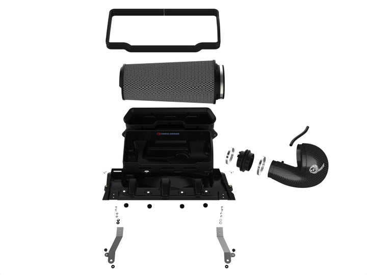 aFe 21-23 RAM 1500 TRX Track Series Carbon Fiber Cold Air Intake System w/ Pro 5R Filter - Bull Strap