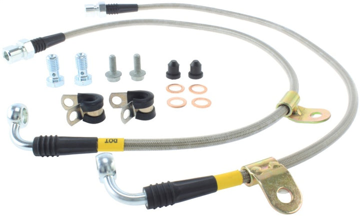 StopTech 05 Chrysler 300C 5.7L V8 w/ Vented Rear Disc Stainless Steel Front Brake Lines - Bull Strap