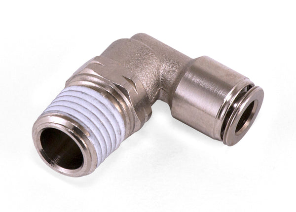 Air Lift Elbow - Male 1/4in Npt x 1/4in Tube - Bull Strap