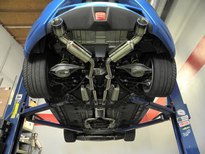 Injen 09-20 Nissan 370Z Dual 60mm SS Cat-Back Exhaust w/ Built In Resonated X-Pipe - Bull Strap