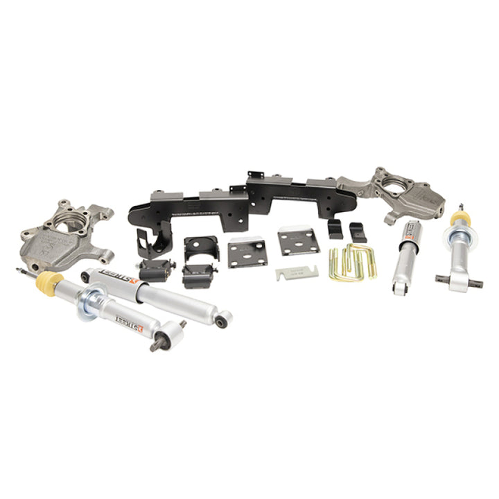 Belltech LOWERING Kit 2019 Chevy Silverado 1500/GMC Sierra 1500 4x4 4in Front/6in Rear - Bull Strap