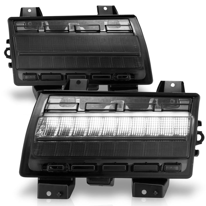ANZO Wrangler 18-21/Gladiator 20+ LED Side Marker Lights Smoke w Sequential Signal - Bull Strap