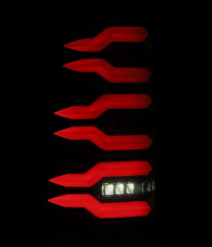 AlphaRex 99-06 Chevrolet Silverado/99-06 GMC Sierra LUXX-Series LED Tail Lights - Black - Bull Strap