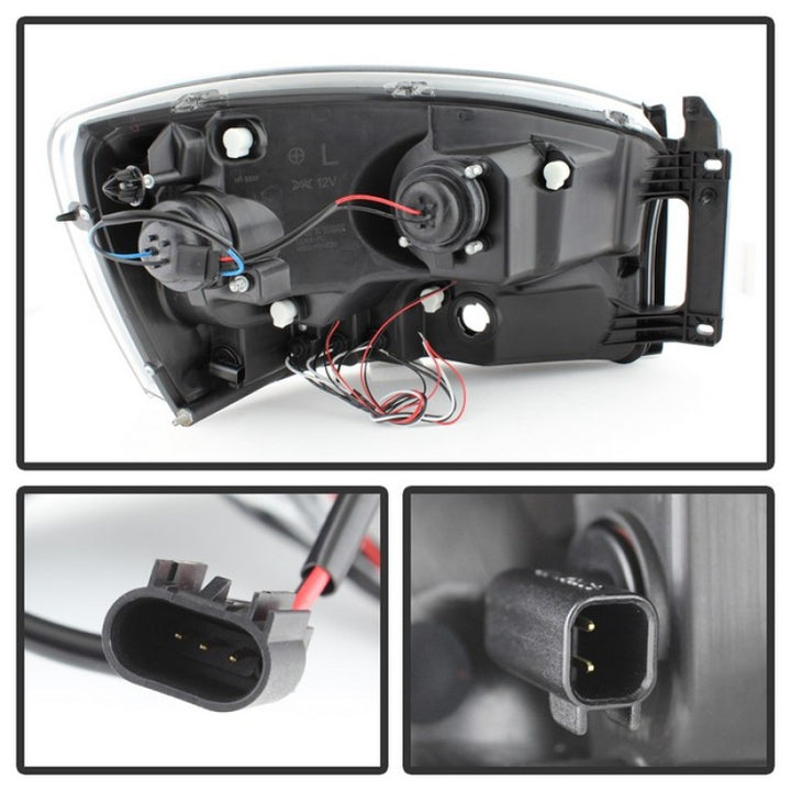 Spyder Dodge Ram 1500 06-08/Ram 2500 06-09 Projector Headlights LED Halo LED Chrm PRO-YD-DR06-HL-C - Bull Strap