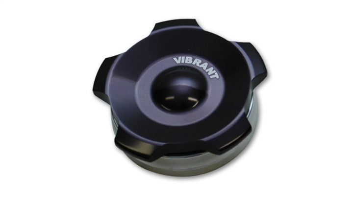 Vibrant 2in OD Aluminum Weld Bungs w/ Anodized Black Aluminum Threaded Cap (incl. O-Ring) - Bull Strap