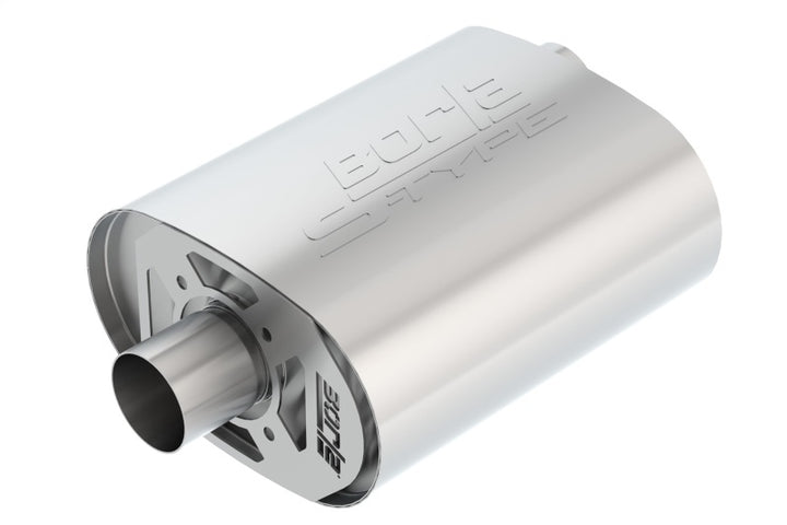 Borla CrateMuffler Ford Coyote 5.0L S-Type 2.5in Offset/Center 12inx6inx10.34in Muffler - Bull Strap