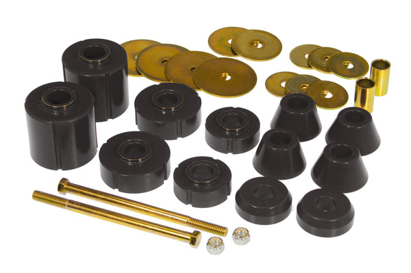 Prothane 67-72 GM Body Mount 12 Bushing Kit - Black - Bull Strap