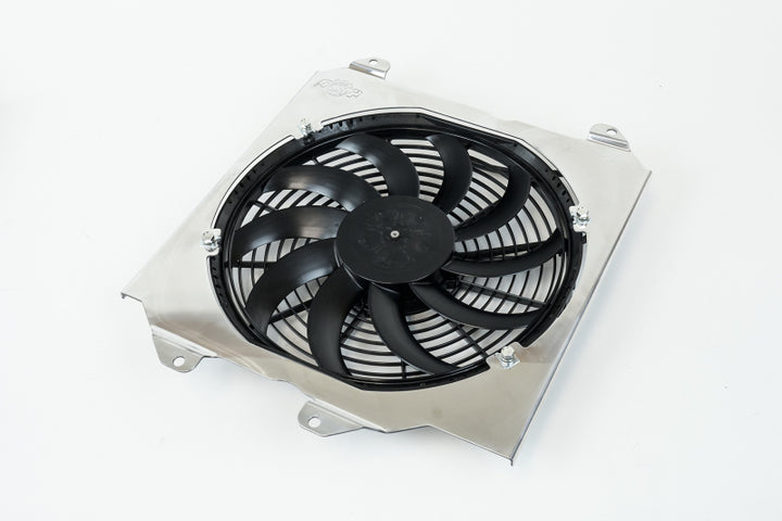 CSF 92-00 Honda Civic All-Aluminum Fan Shroud w/12in SPAL Fan - Bull Strap