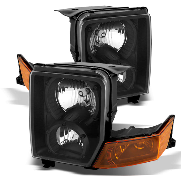 xTune Jeep Commander 06-10 Crystal Headlights Black HD-JH-JCOM06-AM-BK - Bull Strap