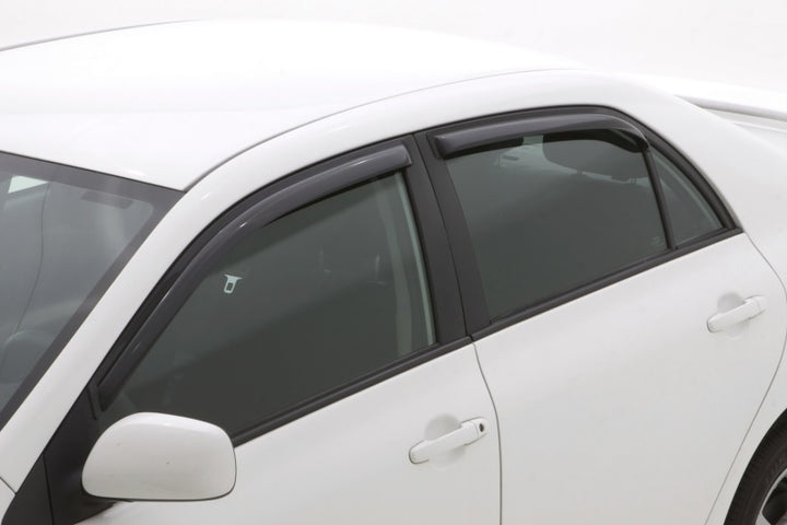 AVS 09-13 Toyota Corolla Ventvisor In-Channel Front & Rear Window Deflectors 4pc - Smoke - Bull Strap