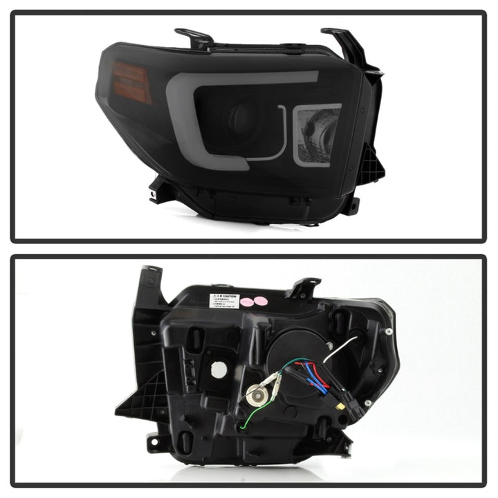 Spyder Toyota Tundra 2014-2016 Projector Headlights Light Bar DRL Black Smoke PRO-YD-TTU14-DRL-BSM - Bull Strap