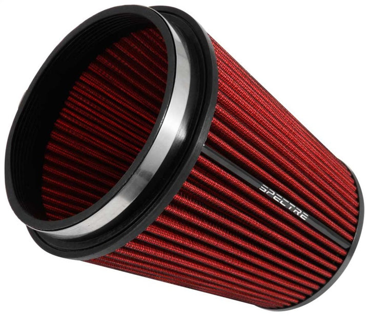 Spectre HPR Conical Air Filter 6in. Flange ID / 7.719in. Base OD / 8.5in. Tall - Red - Bull Strap