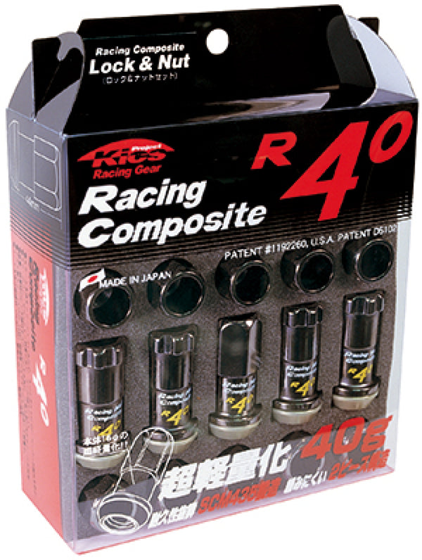 Project Kics 12x1.50 R40 Lug Nuts - Black (16+4 Locks) - Bull Strap