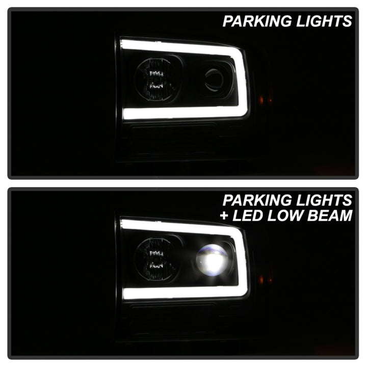 Spyder Ford F-250 99-04/Excursion 00-04 1 Piece LED Headlights - Black PRO-YD-FF25099V2PL-BK - Bull Strap