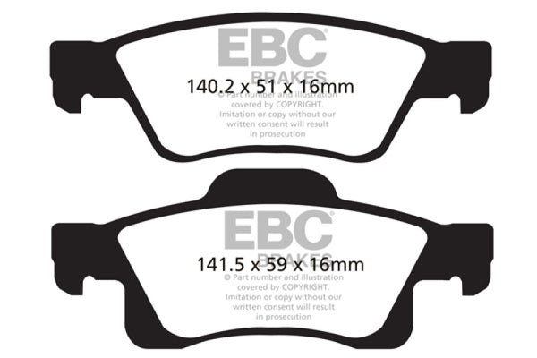 EBC 11+ Dodge Durango 3.6 Extra Duty Rear Brake Pads - Bull Strap