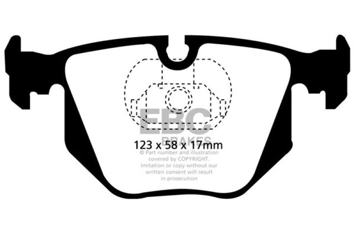 EBC 01-07 BMW M3 3.2 (E46) Yellowstuff Rear Brake Pads - Bull Strap