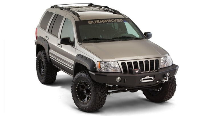 Bushwacker 99-04 Jeep Grand Cherokee Cutout Style Flares 4pc - Black - Bull Strap