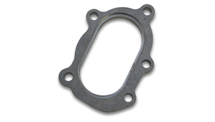 Vibrant GT25R / GT28R Discharge Flange with Oval Outlet (5 Bolt) T304 SS 1/2in Thick - Bull Strap