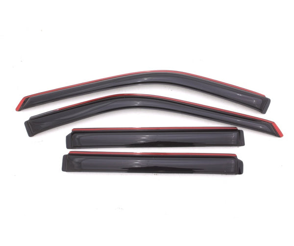 AVS 11-18 Ford Explorer Ventvisor In-Channel Front & Rear Window Deflectors 4pc - Smoke - Bull Strap