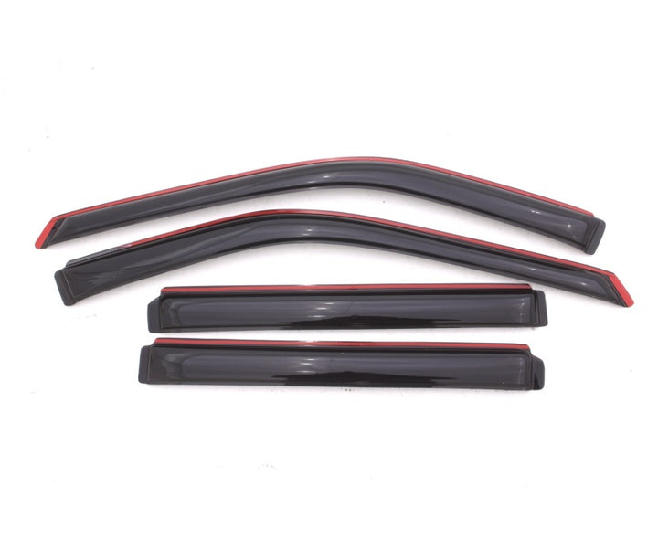 AVS 11-18 Ford Explorer Ventvisor In-Channel Front & Rear Window Deflectors 4pc - Smoke - Bull Strap