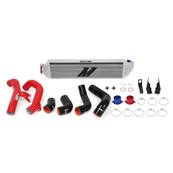 Mishimoto 2016+ Honda Civic 1.5T / 2017+ Honda Civic Si Silver Intercooler Kit w/Red Pipes - Bull Strap