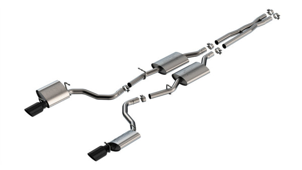 Borla 19-23 Dodge Charger GT 3.6L V6 RWD ATAK Catback Exhaust - Black Chrome Tips - Bull Strap