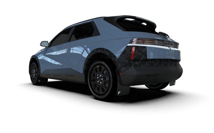 Rally Armor 2025 Hyundai Ioniq 5 XRT Black Mud Flap Black Logo - Bull Strap