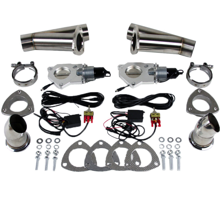 Granatelli 3.0in Stainless Steel Electronic Dual Exhaust Cutout - Bull Strap