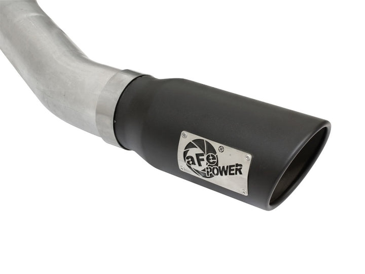 aFe Atlas Exhausts 4in Cat-Back Aluminized Steel Exhaust Sys 2015 Ford F-150 V6 3.5L (tt) Black Tip - Bull Strap