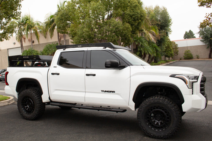 Go Rhino 22-23 Toyota Tundra CrewMax Ceros Low Profile Roof Rack - Tex. Blk - Bull Strap