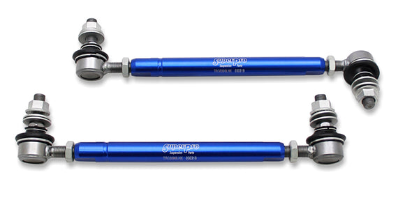 SuperPro 2001 Toyota Highlander Limited Front HD Adjustable End Link Set (12mm Studs 254mm-305mm) - Bull Strap