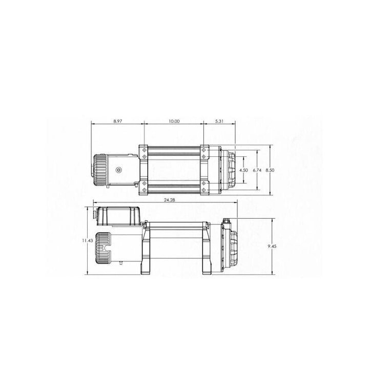 Superwinch 18000 LBS 12V DC 33/64in x 79 ft Synthetic Rope Tiger Shark 18000SR Winch - Bull Strap