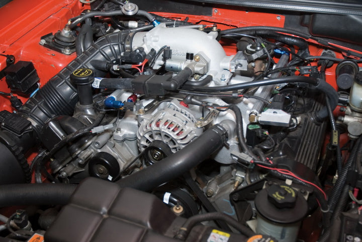 Edelbrock Low Profile Intake Elbow 90mm Throttle Body to Square-Bore Flange As-Cast Finish - Bull Strap