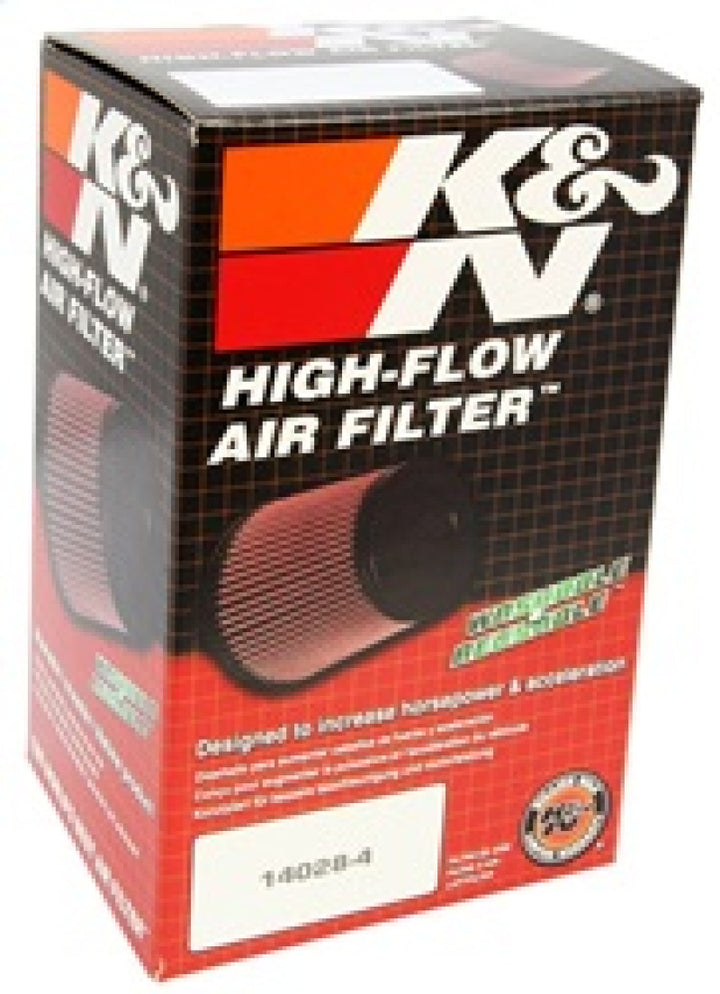 K&N Filter Universal Rubber Round Air Filter 20 Deg Flange Angle 2.25in Flange ID x 3.5in OD x 6in H - Bull Strap