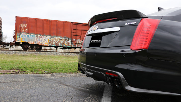 Corsa 2016-2019 Cadillac CTS V 6.2L V8 2.75in Polished Xtreme Axle-Back Exhaust - Bull Strap