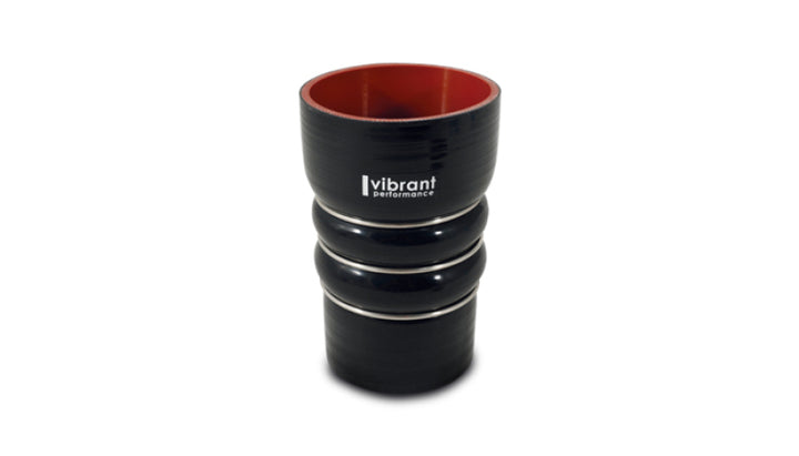 Vibrant Silicone Coupling 4 Ply Aramid CAC Hose 3in x 3.5in Inlet/Outlet - Black - Bull Strap
