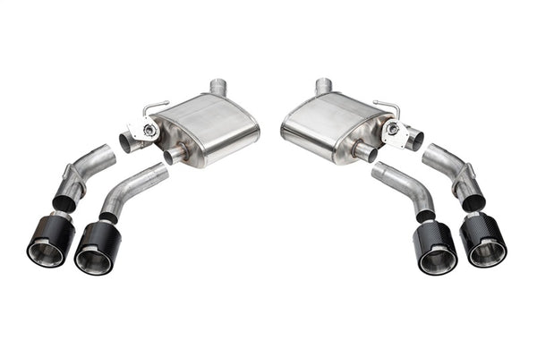 Corsa 2016-2024 Chevrolet Camaro SS / ZL1 Valved Axle-Back Exhaust w/ Carbon Fiber Quad Tips - Bull Strap