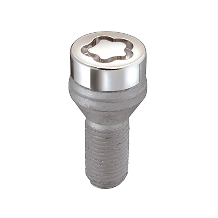 McGard Wheel Lock Bolt Set - 4pk. (Cone Seat) M12X1.25 / 19mm Hex / 25.6mm Shank Length - Chrome - Bull Strap