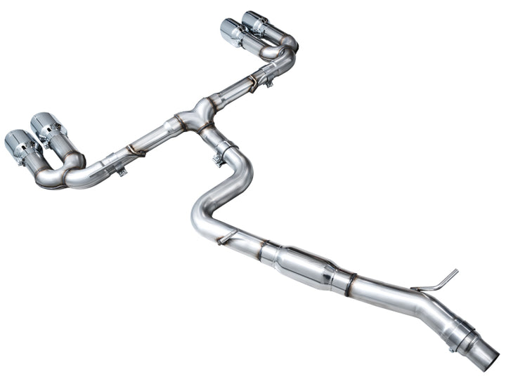 AWE 22-24 Audi 8Y S3 Track Edition Exhaust  - Chrome Silver Tips - Bull Strap