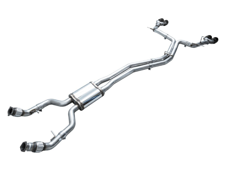 AWE Tuning 19-23 Audi C8 S6/S7 2.9T V6 AWD Track Edition Exhaust - Diamond Black Tips - Bull Strap