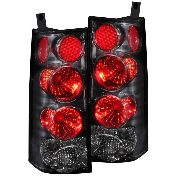 ANZO 2003-2015 Chevrolet Express Taillights Black - Bull Strap