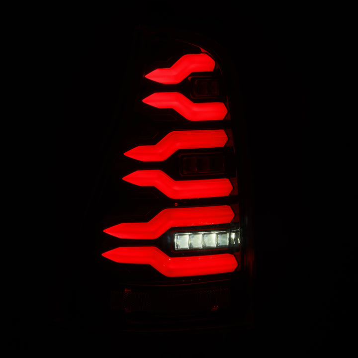 AlphaRex 03-09 Toyota 4Runner LUXX-Series LED Tail Lights- Black - Bull Strap