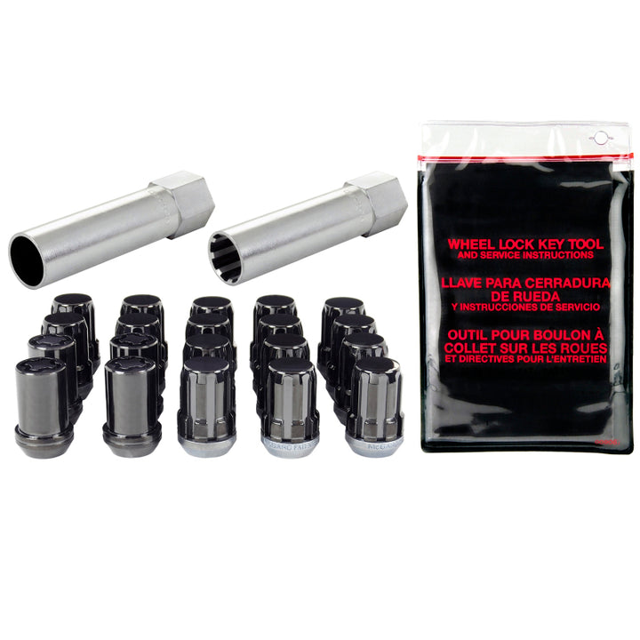 McGard SplineDrive Tuner 5 Lug Install Kit w/Locks & Tool (Cone) M12X1.25 / 13/16 Hex - Black - Bull Strap